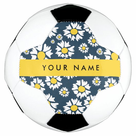 Daisy Muster, White Daisies, Ihr Name Fußball (Vorderseite)