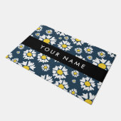 Daisy Muster, White Daisies, Ihr Name Fußmatte (Schrägansicht)
