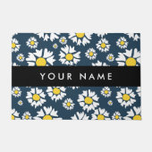 Daisy Muster, White Daisies, Ihr Name Fußmatte (Vorderseite)