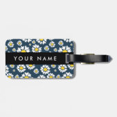 Daisy Muster, White Daisies, Ihr Name Gepäckanhänger (Rückseite horizontal)