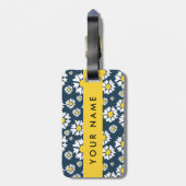 Daisy Muster, White Daisies, Ihr Name Gepäckanhänger (Rückseite vertikal)