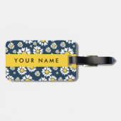 Daisy Muster, White Daisies, Ihr Name Gepäckanhänger (Rückseite horizontal)