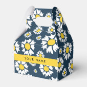 Daisy Muster, White Daisies, Ihr Name Geschenkschachtel (Vorderseite)