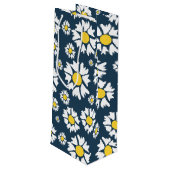 Daisy Muster, White Daisies, Ihr Name Geschenktüte Für Weinflaschen (Rückseite Schrägansicht)