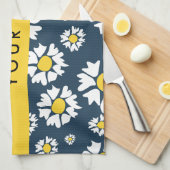 Daisy Muster, White Daisies, Ihr Name Geschirrtuch (Viertel Falte)