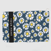 Daisy Muster, White Daisies, Ihr Name Golfhandtuch (Horizontal)
