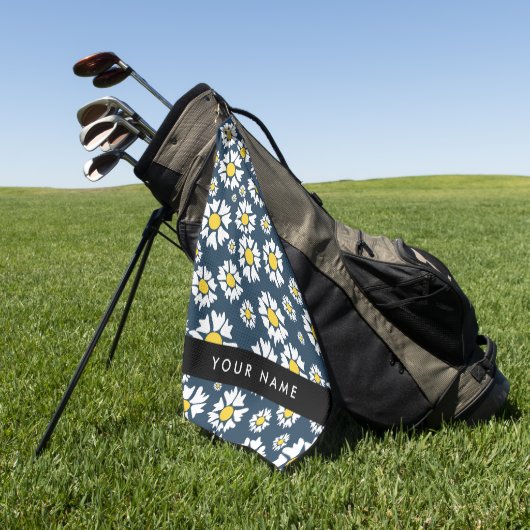 Daisy Muster, White Daisies, Ihr Name Golfhandtuch (Gras)