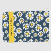 Daisy Muster, White Daisies, Ihr Name Golfhandtuch (Horizontal)