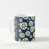 Daisy Muster, White Daisies, Ihr Name Kaffeetasse (Vorderseite Links)