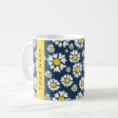 Daisy Muster, White Daisies, Ihr Name Kaffeetasse (Vorderseite Links)