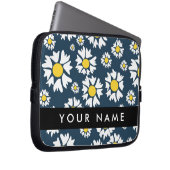 Daisy Muster, White Daisies, Ihr Name Laptopschutzhülle (Vorne Rechts)