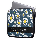 Daisy Muster, White Daisies, Ihr Name Laptopschutzhülle (Vorderseite Links)