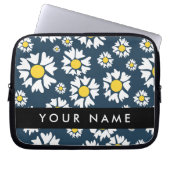 Daisy Muster, White Daisies, Ihr Name Laptopschutzhülle (Vorderseite)