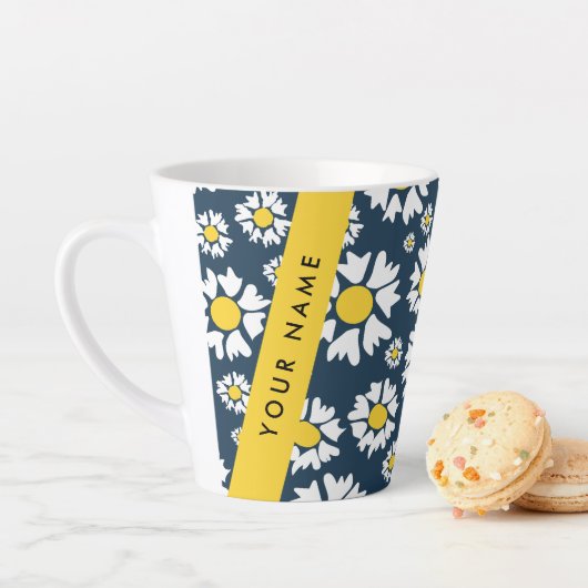 Daisy Muster, White Daisies, Ihr Name Milchtasse (Beispiel)