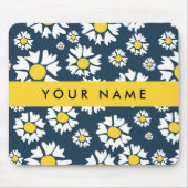 Daisy Muster, White Daisies, Ihr Name Mousepad (Vorne)