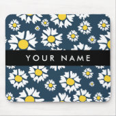 Daisy Muster, White Daisies, Ihr Name Mousepad (Vorne)