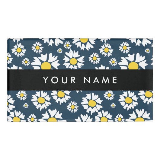 Daisy Muster, White Daisies, Ihr Name Namenschild (Vorderseite)