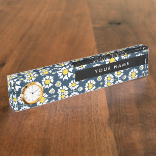 Daisy Muster, White Daisies, Ihr Name Namensplakette