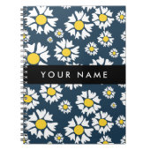 Daisy Muster, White Daisies, Ihr Name Notizblock (Vorderseite)