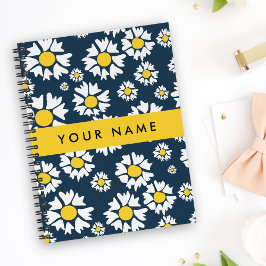 Daisy Muster, White Daisies, Ihr Name Notizblock