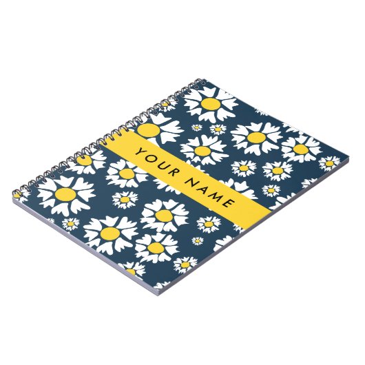 Daisy Muster, White Daisies, Ihr Name Notizblock (Linke Seite)