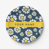 Daisy Muster, White Daisies, Ihr Name Pappteller (Vorderseite)