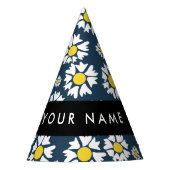 Daisy Muster, White Daisies, Ihr Name Partyhütchen (Vorderseite)