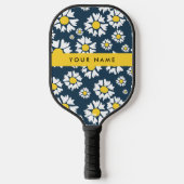 Daisy Muster, White Daisies, Ihr Name Pickleball Schläger (Vorderseite)