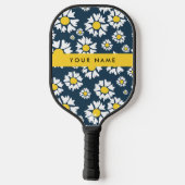 Daisy Muster, White Daisies, Ihr Name Pickleball Schläger (Rückseite)