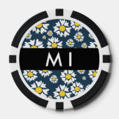 Daisy Muster, White Daisies, Ihr Name Pokerchips (Vorderseite)