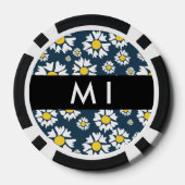 Daisy Muster, White Daisies, Ihr Name Pokerchips (Rückseite)