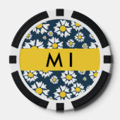 Daisy Muster, White Daisies, Ihr Name Pokerchips (Vorderseite)