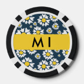 Daisy Muster, White Daisies, Ihr Name Pokerchips (Rückseite)