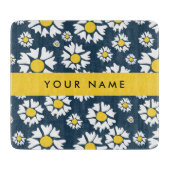 Daisy Muster, White Daisies, Ihr Name Schneidebrett (Vorderseite)