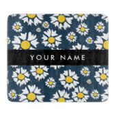 Daisy Muster, White Daisies, Ihr Name Schneidebrett (Vorderseite)