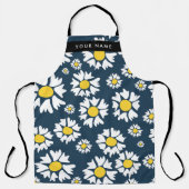 Daisy Muster, White Daisies, Ihr Name Schürze (Vorderseite)