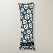 Daisy Muster, White Daisies, Ihr Name Seitenschläferkissen (Vorderseite Vertikal)