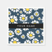 Daisy Muster, White Daisies, Ihr Name Serviette (Vorderseite)