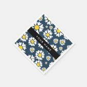 Daisy Muster, White Daisies, Ihr Name Serviette (Ecke)