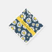 Daisy Muster, White Daisies, Ihr Name Serviette (Ecke)
