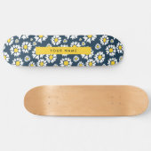 Daisy Muster, White Daisies, Ihr Name Skateboard (Horizontal)