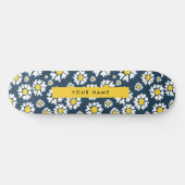 Daisy Muster, White Daisies, Ihr Name Skateboard (Horizontal)