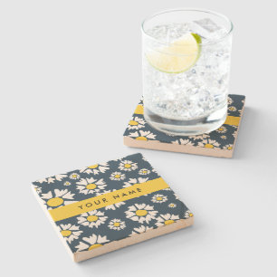 Daisy Muster, White Daisies, Ihr Name Steinuntersetzer