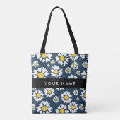 Daisy Muster, White Daisies, Ihr Name Tasche (Rückseite)