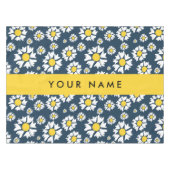 Daisy Muster, White Daisies, Ihr Name Tischdecke (Vorderseite (Horizontal))