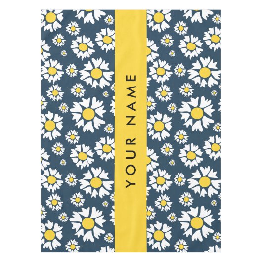 Daisy Muster, White Daisies, Ihr Name Tischdecke (Vorderseite)