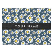 Daisy Muster, White Daisies, Ihr Name Tischdecke (Vorderseite (Horizontal))
