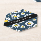 Daisy Muster, White Daisies, Ihr Name Untersetzer (angewinkelt)