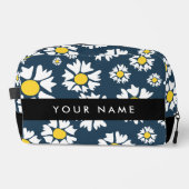 Daisy Muster, White Daisies, Ihr Name Waschbeutel (Vorderseite)