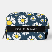 Daisy Muster, White Daisies, Ihr Name Waschbeutel (Rückseite)